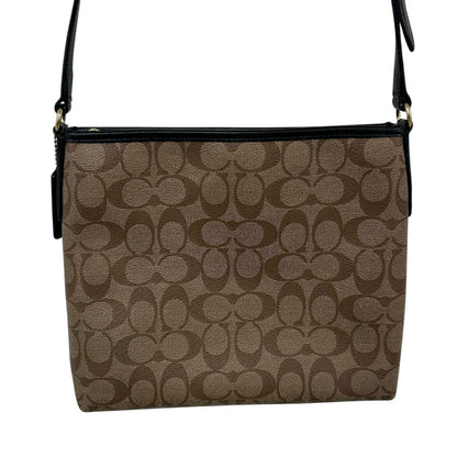 Coach File Crossbody in Signature Canvas Black Leather with Vandal Gummy Bear