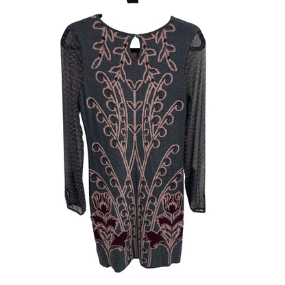 NWT Anthropologie Knitted & Knotted Saone Sweater Dress Grey Motif Womens XS