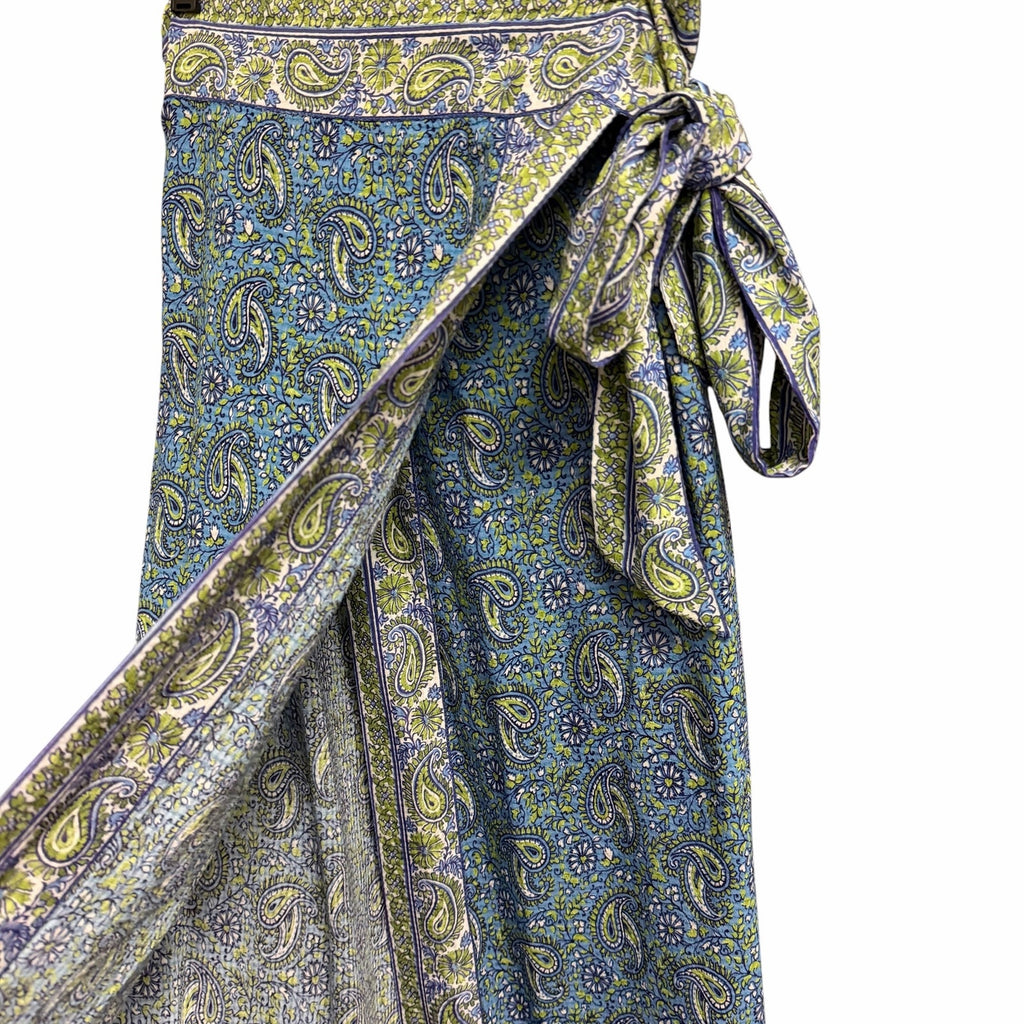 NWT Veronica Beard Amura Wrap Skirt Electric Blue Multi Pailsey Womens XS