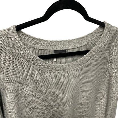 Urban Outfitters Sparkle & Fade Gray Silver Metallic Knit Sweater Womens Medium