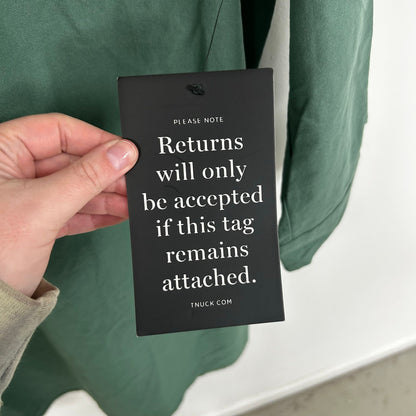 NWT Pomander Place Green 3/4 Sleeve Button Front Polly Mini Dress Womens Large