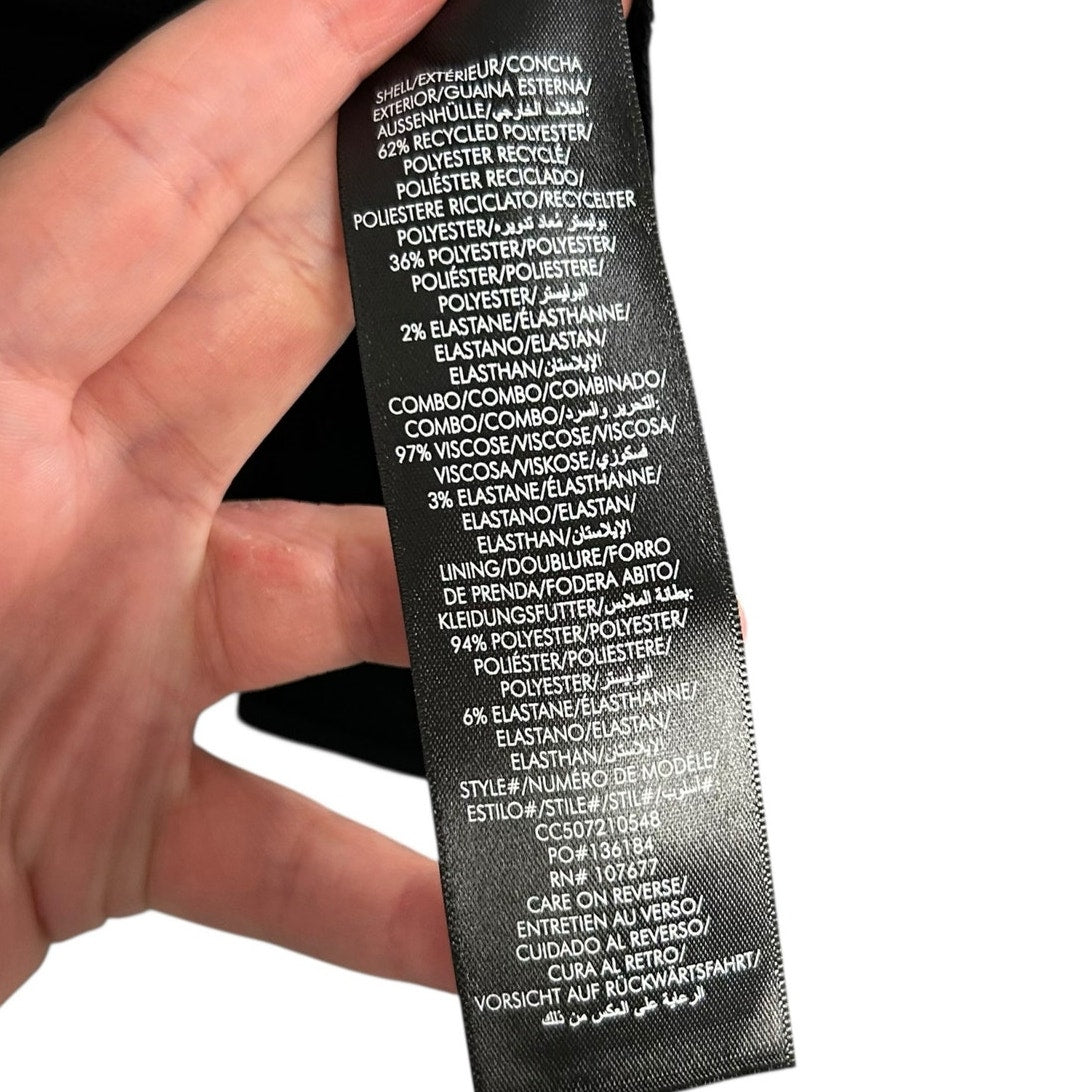 NWT Alice + Olivia Black White Morgan Babydoll Bow Detail Mini Dress Womens 4