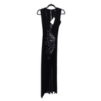 NWT Balmain Women Embellished Velvet Maxi Dress 38 US 4 Black Made In Italy Glam