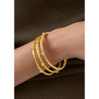 Julie Vos 24K Gold Plated Hammered Savannah Bangle Bracelet Neutral Timeless