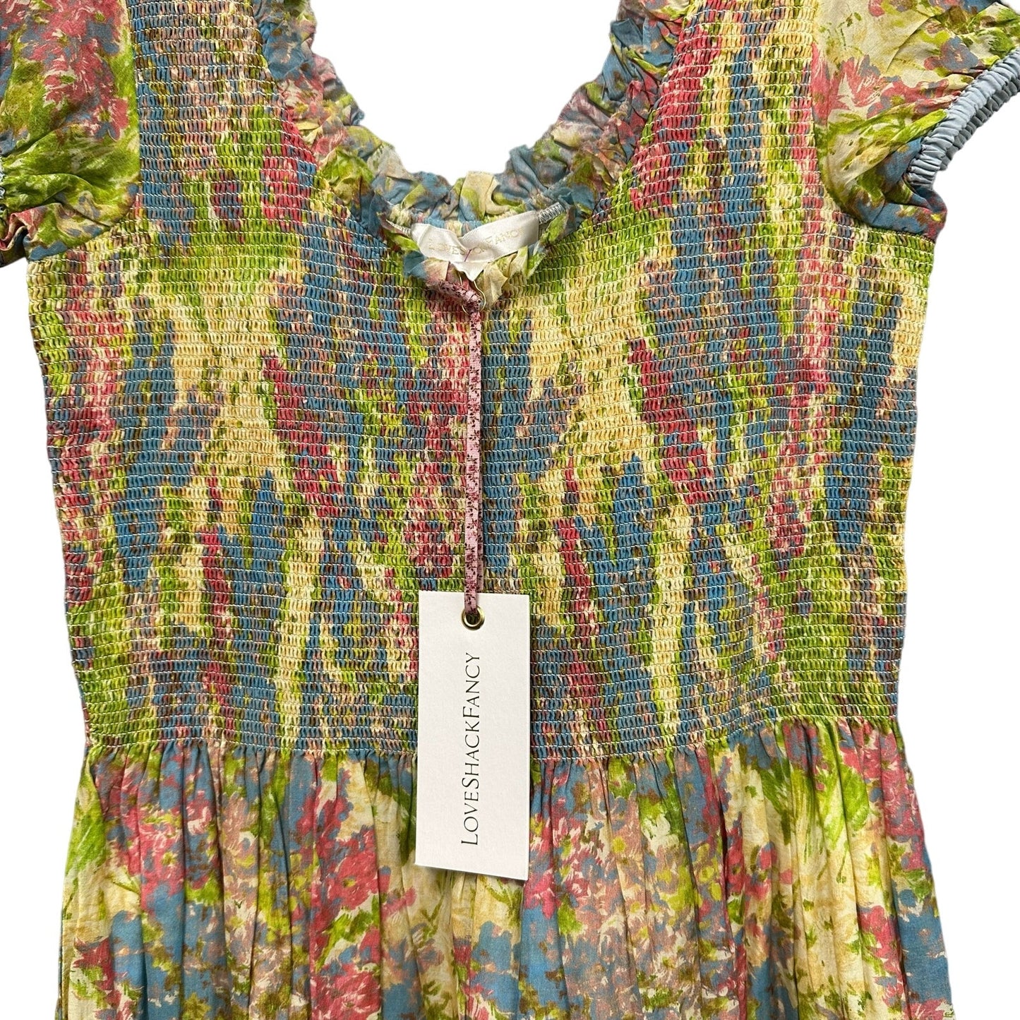 NWT LoveShackFancy Elisabelle Dress Pastel Fields Womens P / US 00