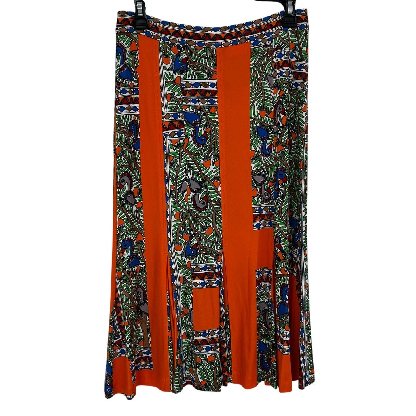 NWT Tory Burch Something Wild Stripe Printed Jersey Midi Skirt Womens Small