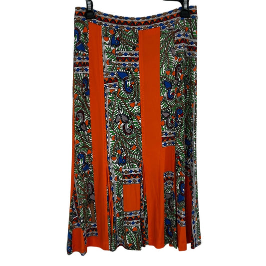 NWT Tory Burch Something Wild Stripe Printed Jersey Midi Skirt Womens Small