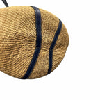 Chloe x Mifuko Large Raffia Basket Tote in Fair Trade Paper & Navy Leather