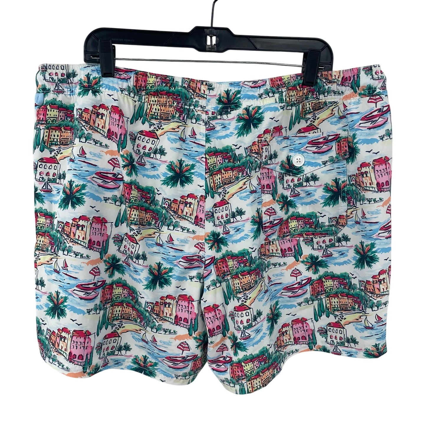 J. Crew Flex Swimwear Trunks Multicolor City Scene Print Mens Size XXL
