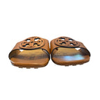 Tory Burch Bombe Miller Slide Sandal Caramel Corn / Hornet Tan Leather Size 7.5