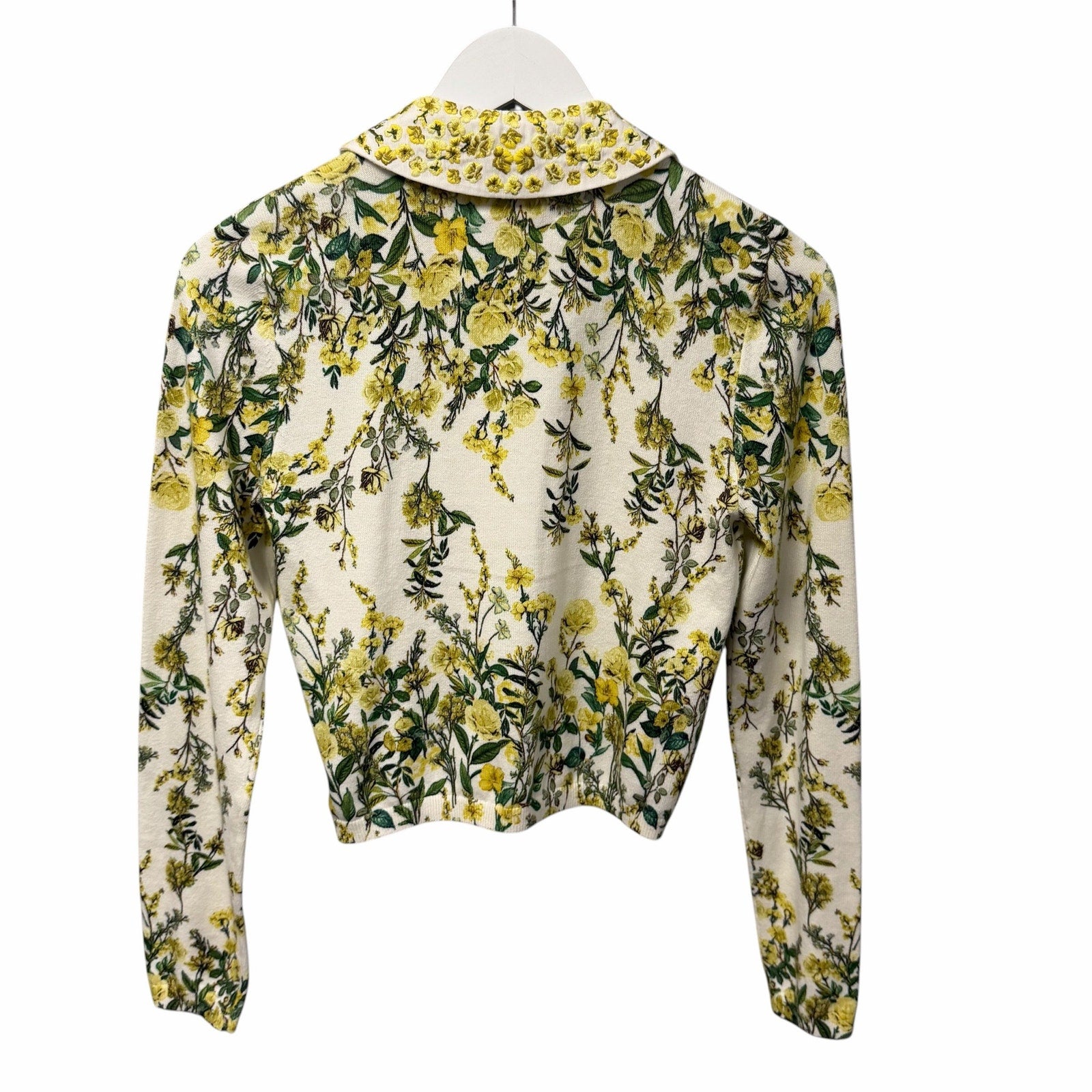 NWT Alice + Olivia Carson Printed Cardigan Fresh Air Butter Floral Size Small