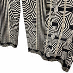 NWT Camilla Pure Silk Tuck Front Pant White Black Geo Print Embellished Small