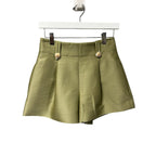 NWT Zimmermann Palm Green Luna Wool Silk Tailored Flare Hem Short Womens US 4