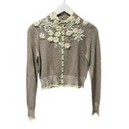 NWT LoveShackFancy Fairy Dust Pink Crochet Flowers Melon Cardigan Womens Small