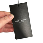 NWT Saint Laurent Paris Black Satin Draped Cropped Top Womens 36 / US 4