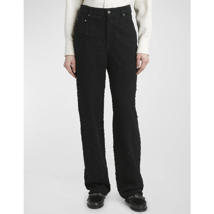 NWT Golden Goose Black Journey Kim Embellished Straight-Leg Jeans Womens 25