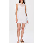 NWT Gucci Off White Cotton Macrame Sleeveless Mini Dress Womens 38 / US 2