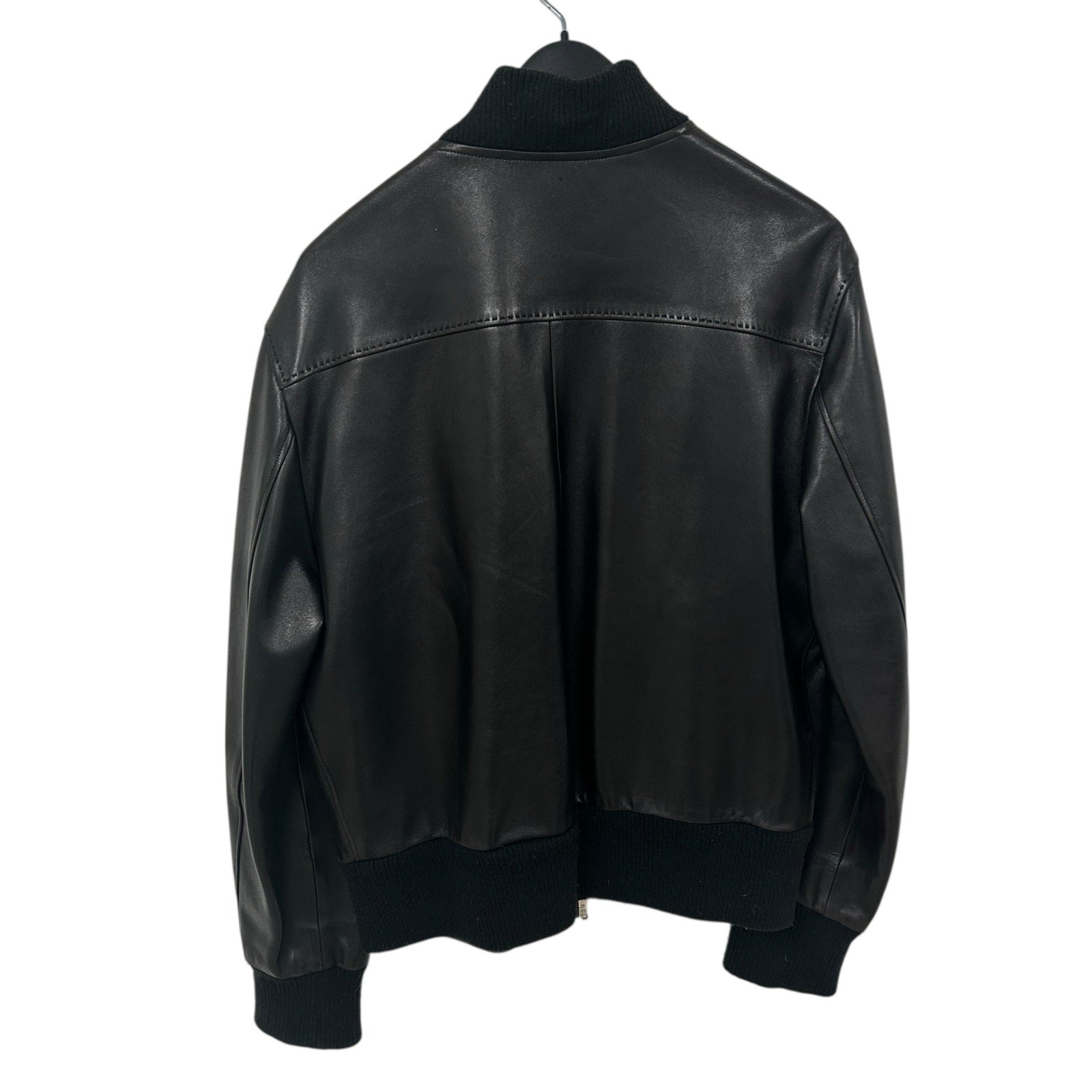 Connolly Black 100% Leather Zip Up Bomber Jacket Mens 48 / US Small