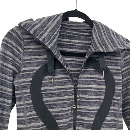 Lululemon Athletica Stride Jacket Black Stripes Galore / Black Womens 4