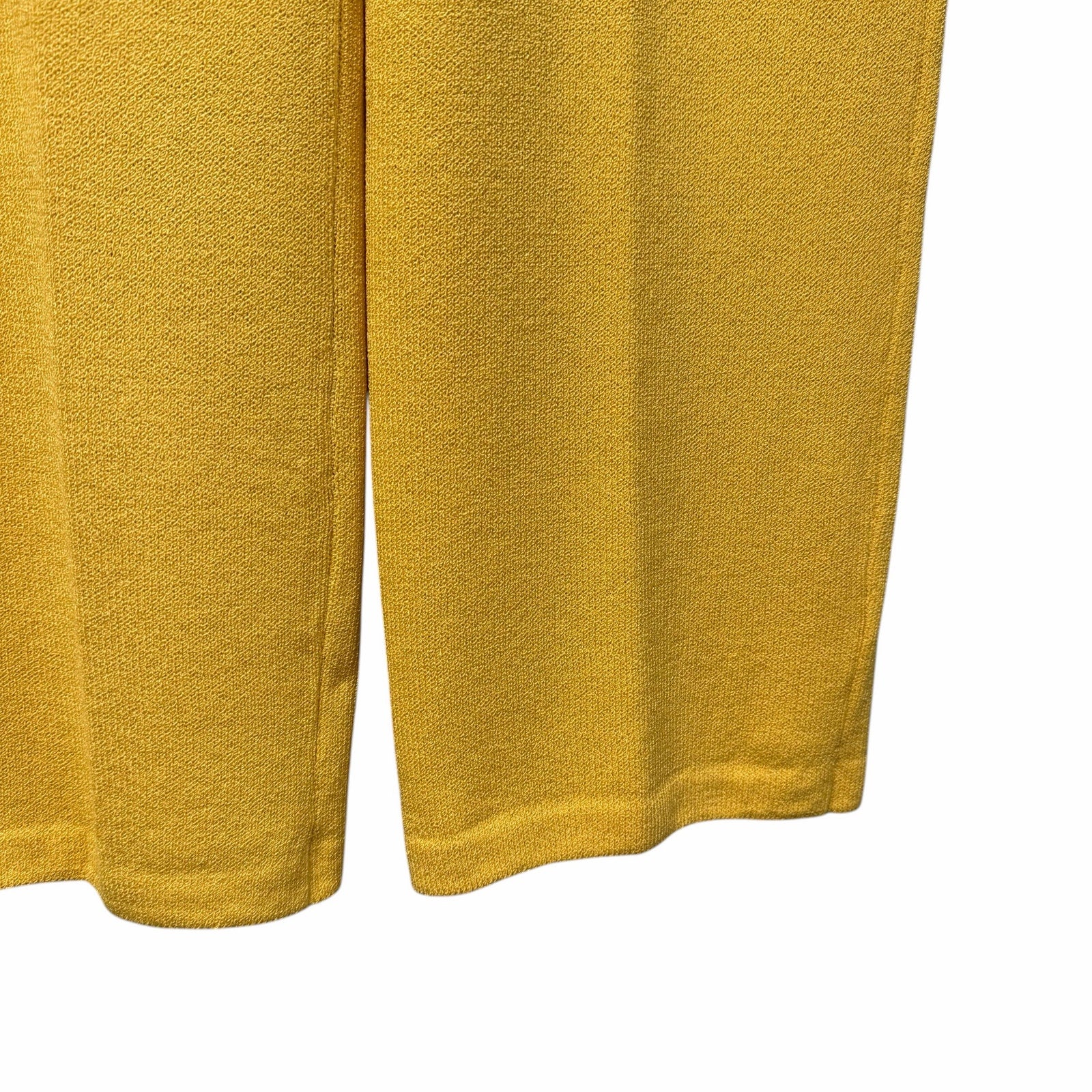 St. John Collection Santana Knit Yellow Wide Leg Pull On Pant Womens Size 8