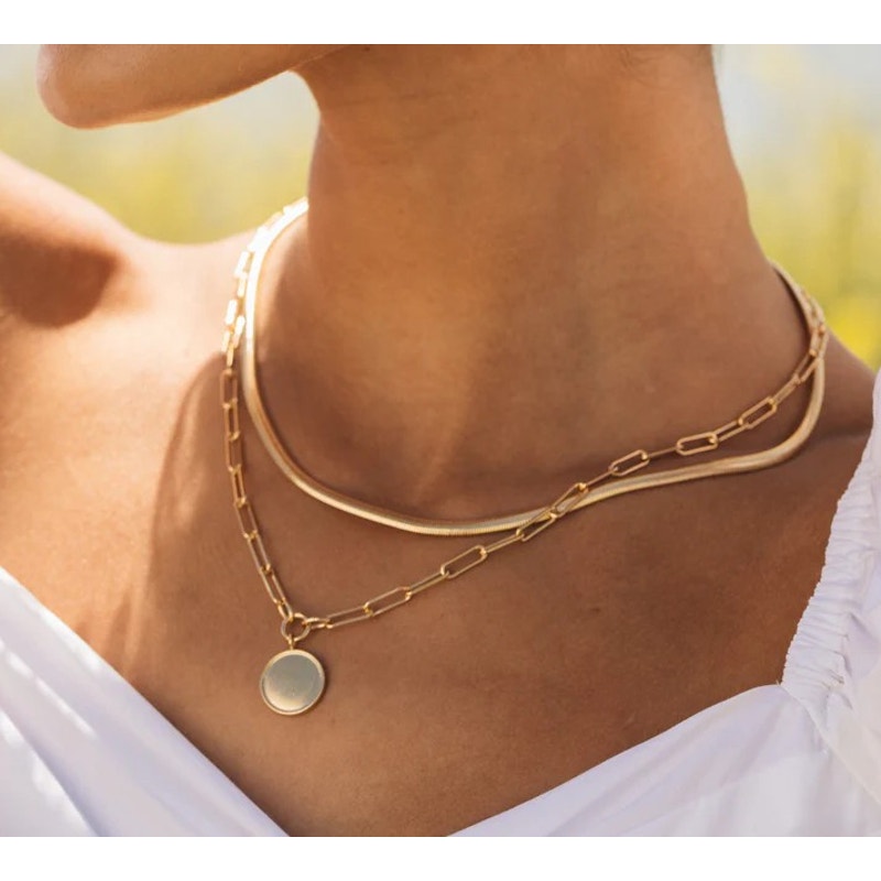 NWB Brook & York Callie Pendant Necklace 14K Gold Plated Brass