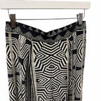NWT Camilla Pure Silk Tuck Front Pant White Black Geo Print Embellished Small