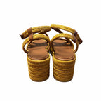 Valentino Garavani Bribri 60 Leather Platform Espadrille Sandals Brown Size US 9