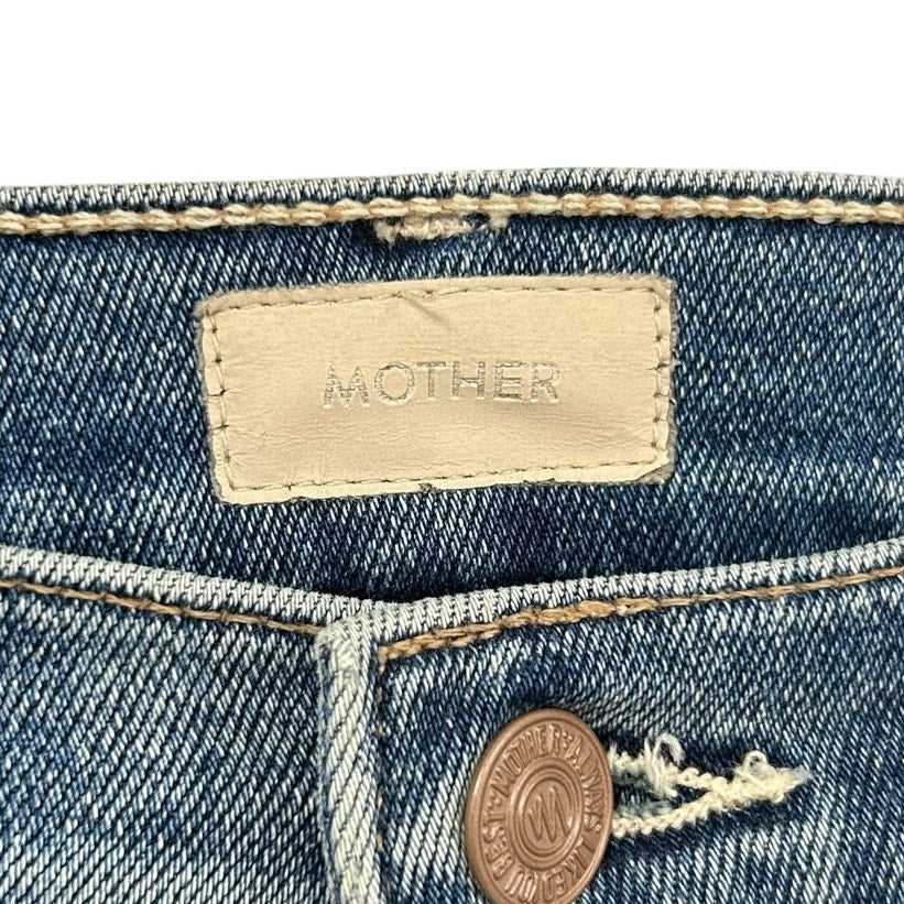 Mother Juicin’ The Insider Crop Step Fray Cotton Blend Denim Jeans Womens 23 / 0