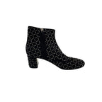 Chanel Black Suede Block Heel Chain Embellished CC Logo Short Boot Size 39 / 9