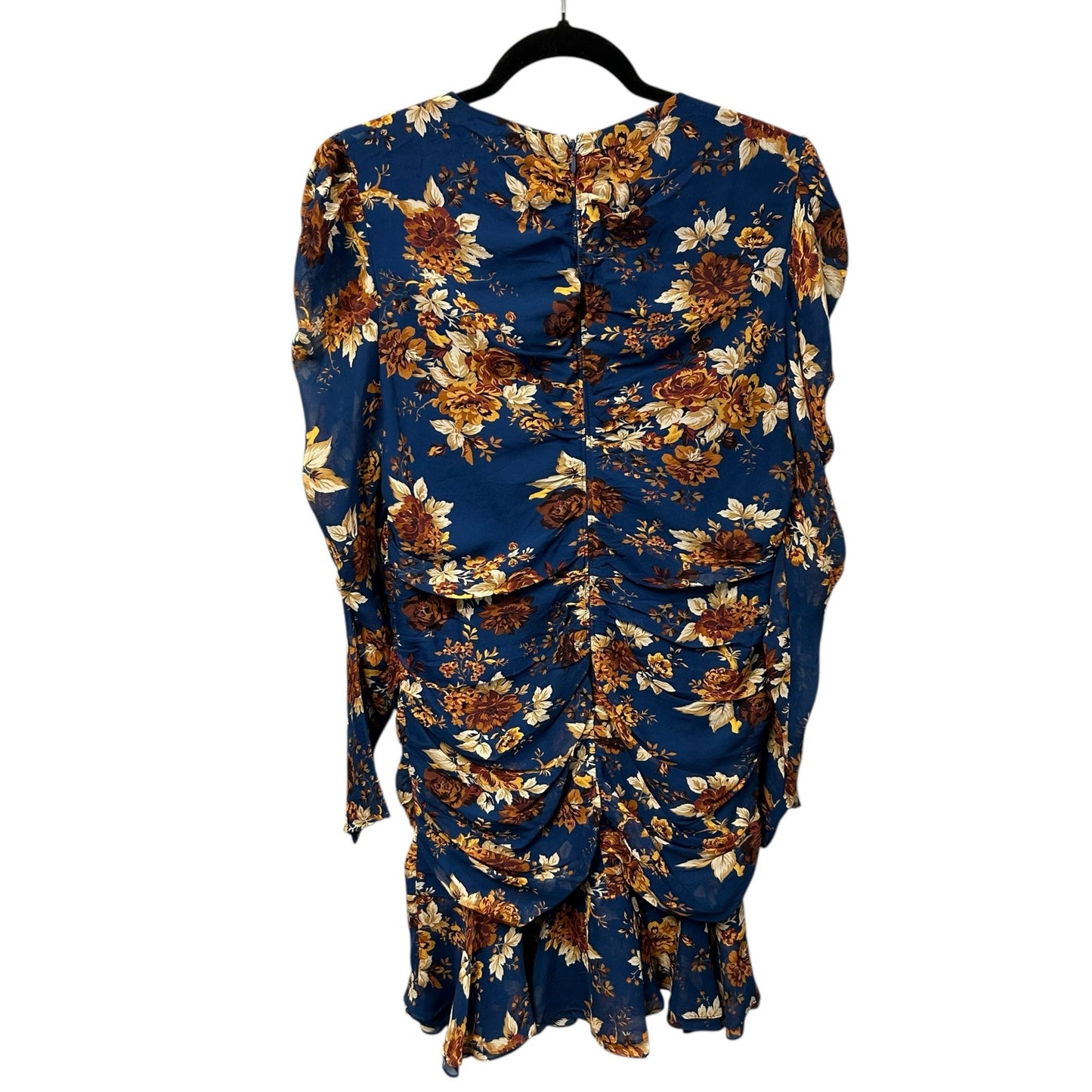 Veronica Beard Hedera Orange Blue Floral Print Silk Crêpe Mini Dress Womens 12