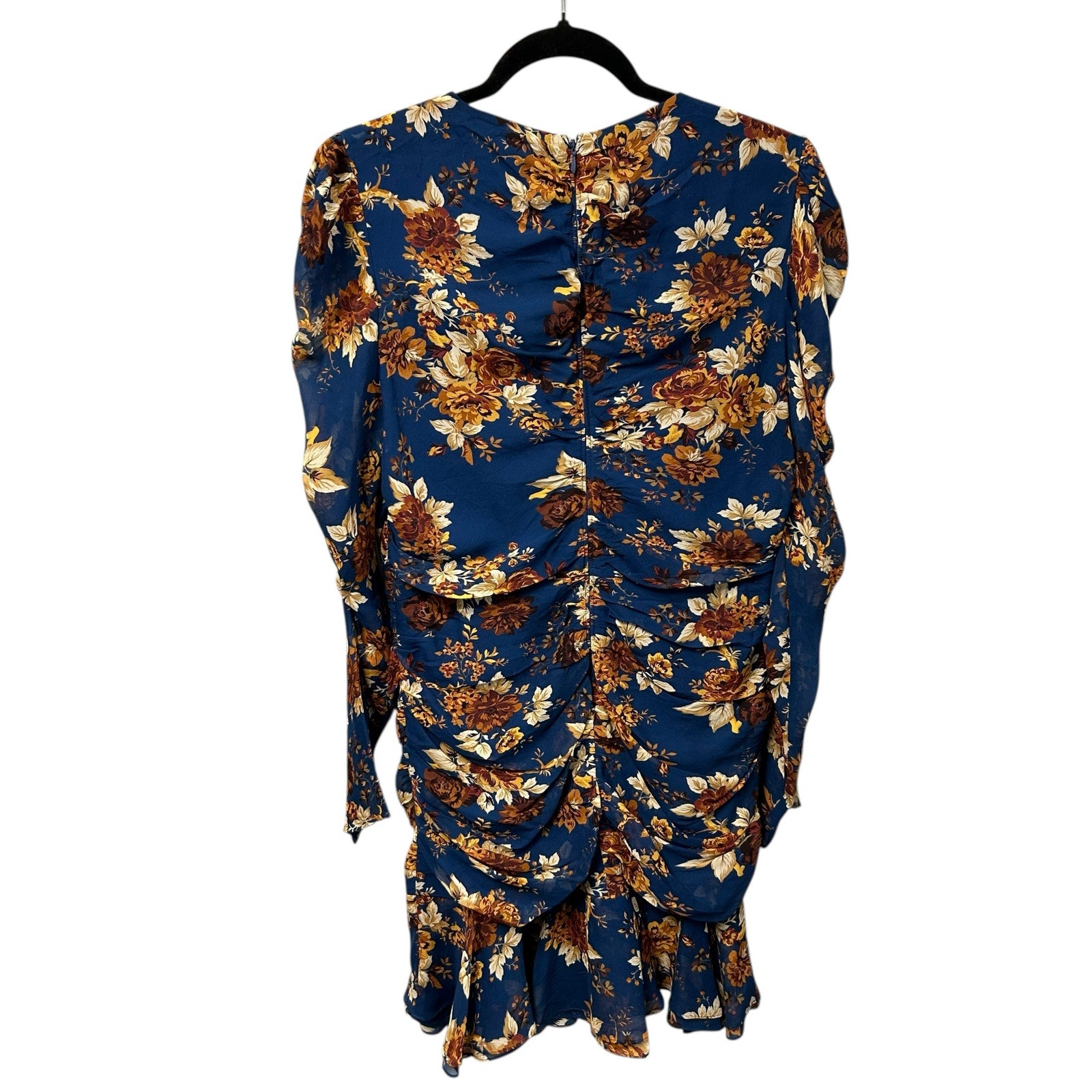 Veronica Beard Hedera Orange Blue Floral Print Silk Crepe Mini Dress Womens 12