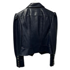 NWT Simkahi Midnight Navy Wyatt Vegan Leather Zip Up Jacket Womens Small
