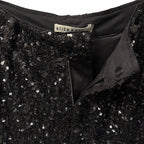 NWT Alice + Olivia Conry Sequin Cuff Short Black High Rise Womens Size 0