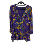 Saloni The Jodie Dress in Violet Sweet Peas Floral Print Silk Blend Womens 10