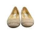 Jimmy Choo Welda Studded Ballet Flat Beige Suede Womens 39.5 / US 9.5