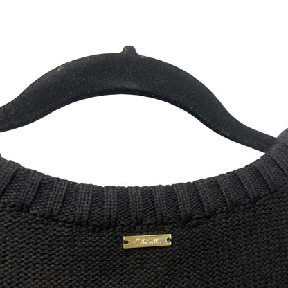 Cleobella Blair Sweater Black Cream Striped Ruffle Accent Crewneck Size Medium