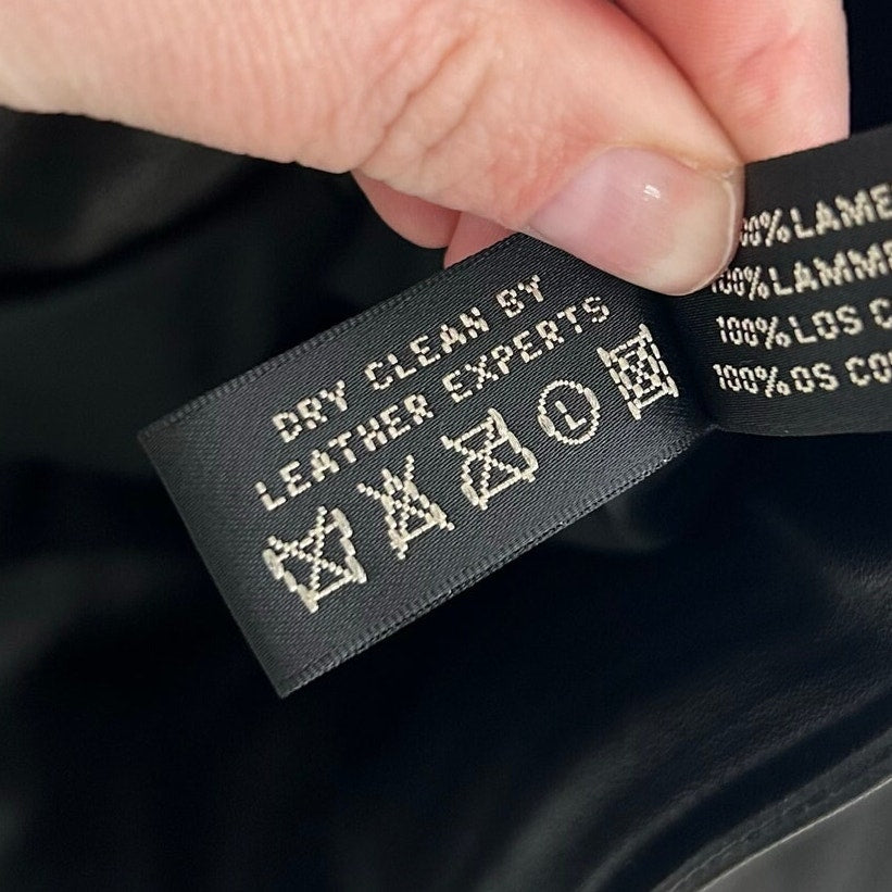 Ralph Lauren Black Label Black 100% Lambskin Leather Zip Up Jacket Womens 8