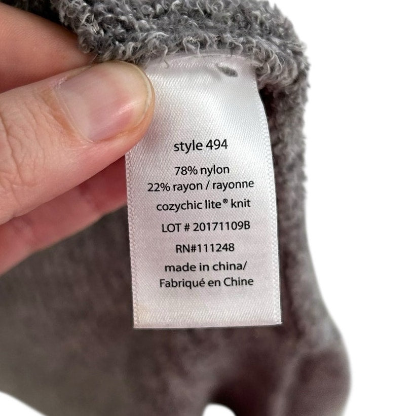 Barefoot Dreams Grey CozyChic Lite Knit Montecito Cardigan Sweater Womens XL