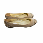 Jimmy Choo Welda Studded Ballet Flat Beige Suede Womens 39.5 / US 9.5