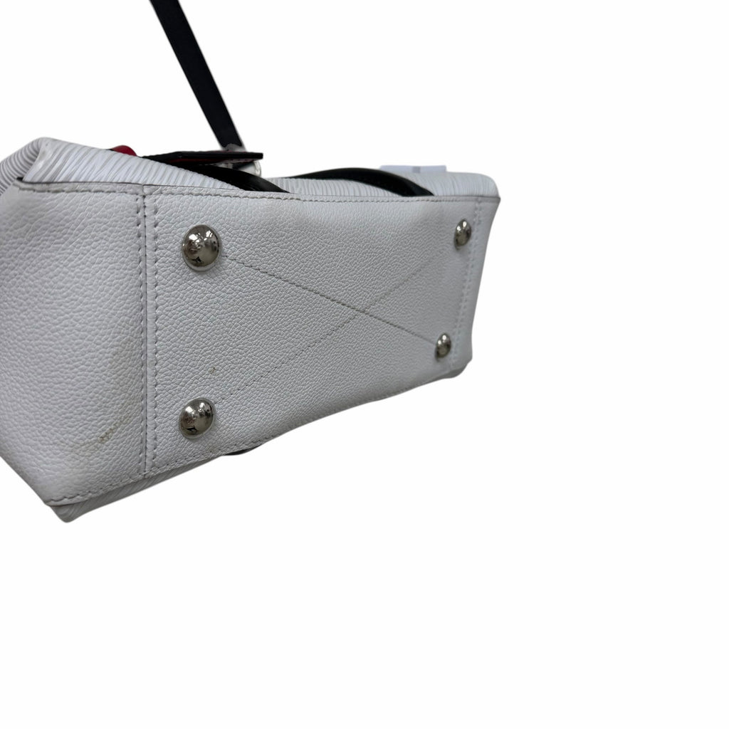 Louis Vuitton Soufflot Epi BB White Black Leather Two Way Handbag AS IS