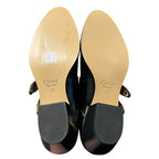 Chloe Susanna Black Gold Studded Buckle Strap Almond Toe Pumps Womens 39 / US 9