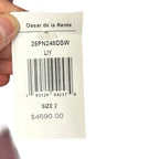 NWT Oscar de la Renta Lily Pink Cherry Guipure Lace Belted Midi Dress Womens 2