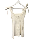 Alice + Olivia Jeans Maryann Tie Shoulder White Denim Mini Dress Womens Size 2