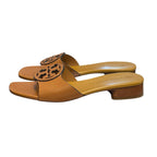 Tory Burch Bombe Miller Slide Sandal Caramel Corn / Hornet Tan Leather Size 7.5