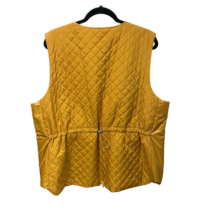 Lafayette 148 New York Full Zip Quilted Vest Mustard Yellow Womens Plus Size XXL