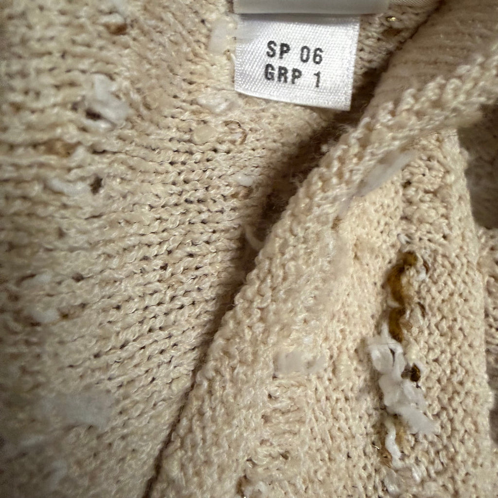 St. John Collection Neutral Tweed Boucle Knit Button Front Blazer Jacket Size 10