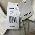 NWT Simkhai Ivory Multi Stretch Denim Esmee Belted Mini Dress Womens 2