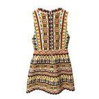 Alice + Olivia White Multicolor Patty V Neck Embroidered Mini Dress Womens 2
