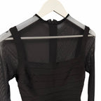 NWT Herve Leger The Ella Gown Black Signature Bandage Fabric Womens Small