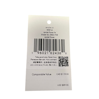 NWT Kate Spade Small Slim Card Holder Wallet Blazer Blue Spade Flower Print